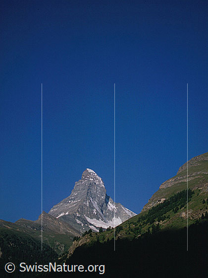 Foto: Matterhorn von Zermatt.
Aufnahme ab Dia.