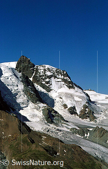 Foto: Klein Matterhorn von NNE (Gornergrat).
Kleinmatterhorngletscher.