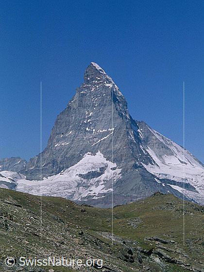 Foto: Matterhorn von der Region Gornergrat.
Aufnahme ab Dia.