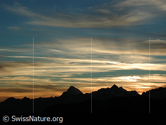 Foto: Abendstimmung. Blick vom Tälli Richtung W