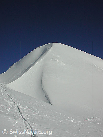 Foto: Im Aufstieg zum Gandhorn. Blick auf den Gipfelaufbau.