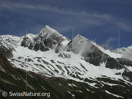 Foto: Turbhorn von SW (Alp Wyssi), darüber Schleierwolken