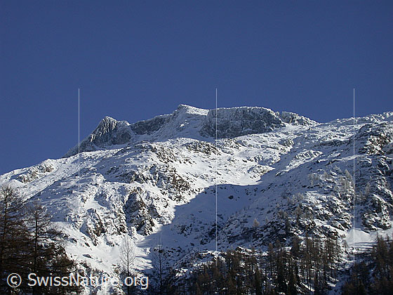 Foto: Verschneite Schinhörner von WNW (Imfeld)
