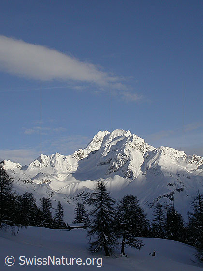 Foto: Winterliches Ofenhorn im Abendlicht von W. Interessante Stimmung.