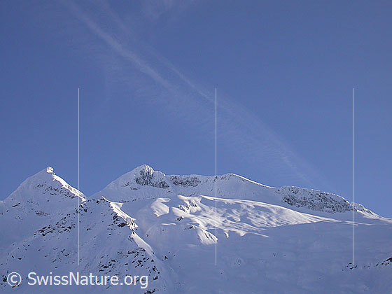 Foto: Winterliches Schinhorn und Chollerhorn von NW.