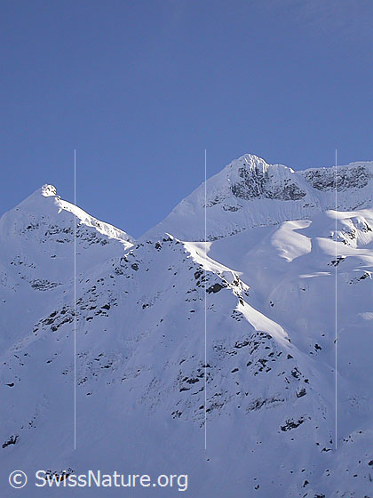 Foto: Winterliches Schinhorn und Chollerhorn von NW.