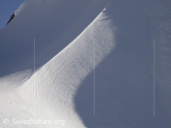 Foto: Im Aufstieg zum Gandhorn: Licht und Schatten an einer Schneeverwehung.