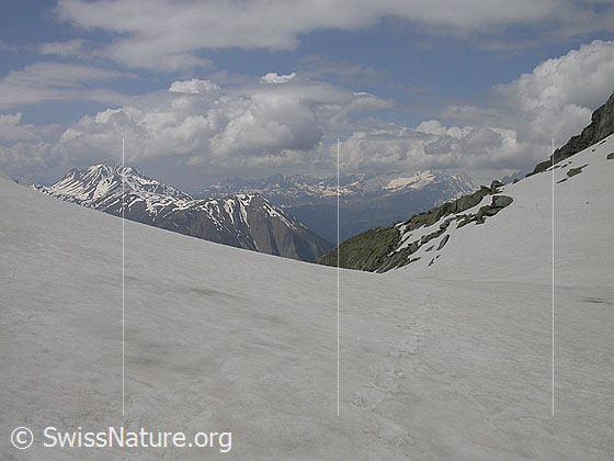 Foto: Blick vom Sattel W vom Schwarzsee Richtung W. Bättlihorn, Breithorn