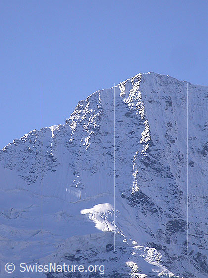 Foto: Lauterbrunnen Breithorn von N (Mürren)
Erste Sonnenstrahlen auf der Chervet-Rippe.