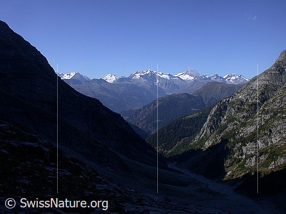 Foto: Blick über das Chriegalptal zu den Berner Alpen.
