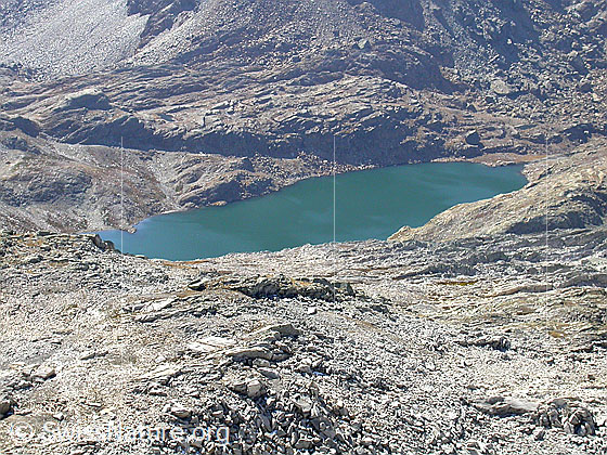 Foto: Gross Schinhorn: Blick auf den Geisspfadsee.