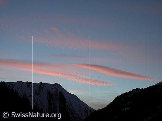 Foto: Interessante Abendstimmung über dem Binntal.