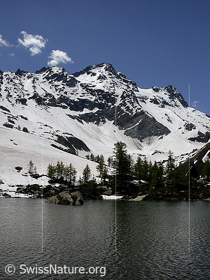 Foto: Mässersee. Im Hintergrund das Schwarzhorn.