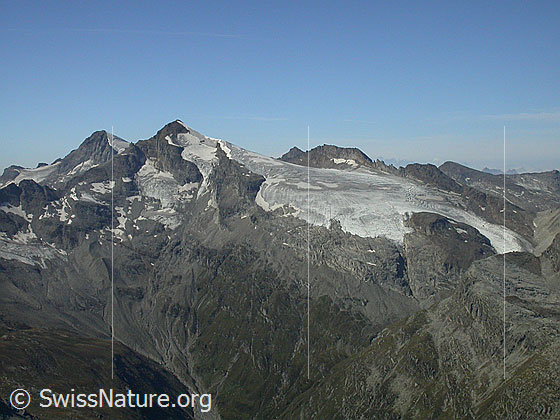 Foto: Aussicht Fanellhorn: Rheinwaldhorn, Güferhorn und Grauhorn von E.
