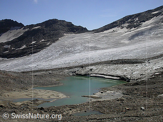Foto: Bergseen südlich des Fanellhorn: Dritter Bergsee und Fanellgletscher.
