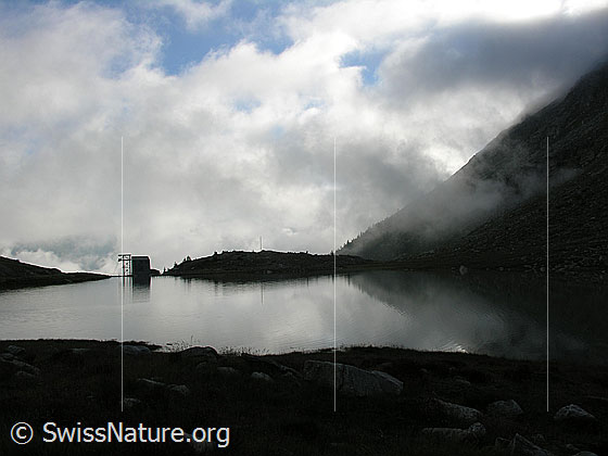 Foto: Morgenstimmung über dem Staubecken Chummibort.