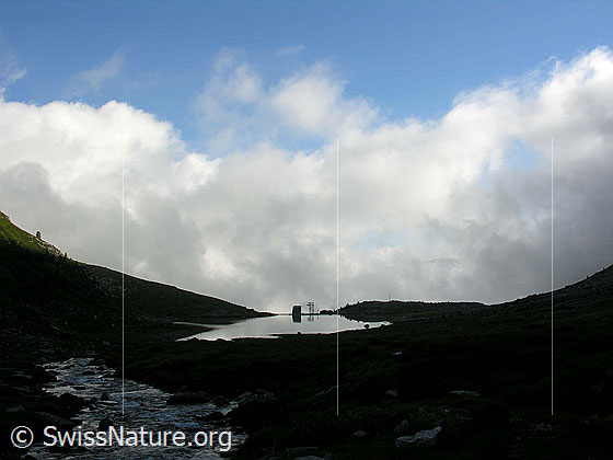 Foto: Chummewasser und Staubecken Chummibort mit Morgenstimmung.