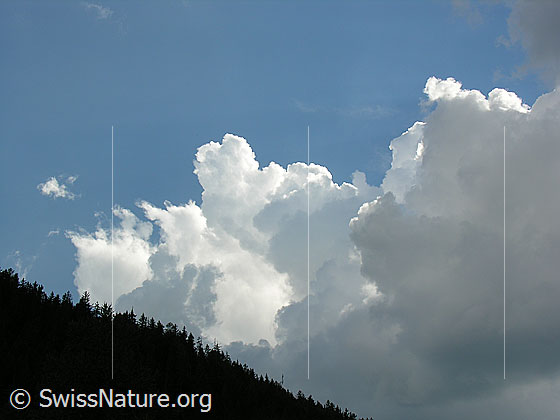 Foto: Quellwolken über dem Binntal.