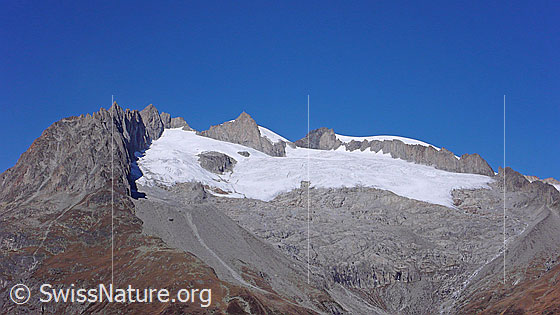 Foto: Fusshörner, Gross Fusshorn, Rotstock, Geisshorn und Driestgletscher.