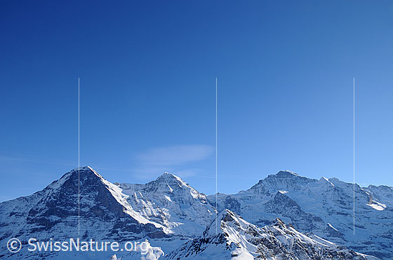Foto: Dreigestirn Eiger, Mönch und Jungfrau.