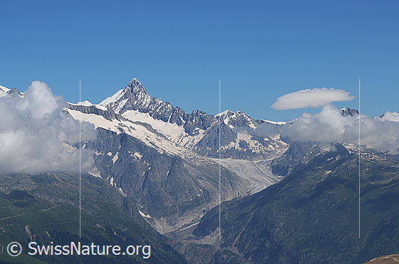 Foto: Finsteraarhorn und Fieschergletscher aus der Region Breithorn (Binntal)