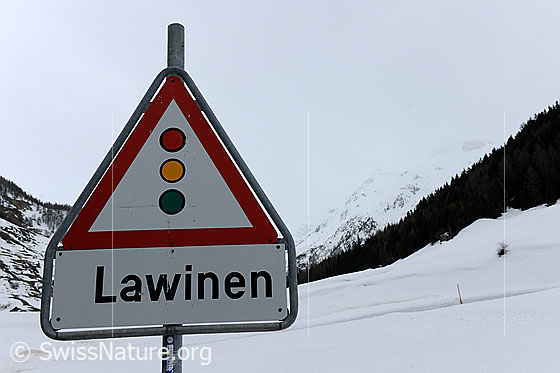 Foto: Naturgefahr Lawinen: Warnsignal für Lawinen.
