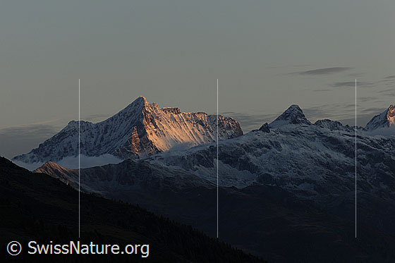 Foto: Morgenstimmung mit Doldenhorn und Hockenhorn.
Gipfel: Klein Doldenhorn - Doldenhorn - Kleinhockenhorn - Hockenhorn