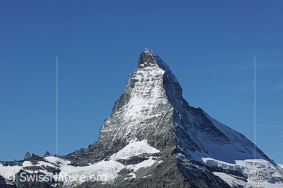 Foto: Matterhorn, Wahrzeichen der Schweiz.
Gletscher: Furgggletscher