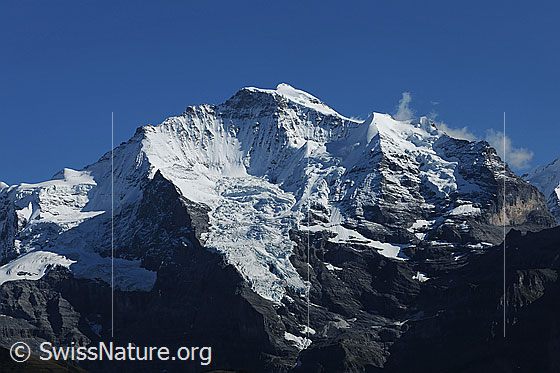 Foto: Jungfrau und Silberhorn
Gletscher: Guggigletscher, Giesengletscher und Silberhorngletscher