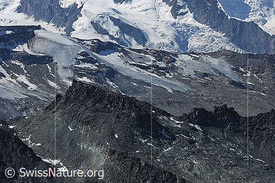 Foto: Stockhorn und Triftjigletscher.
Stockhorn (hinten links) und Spitzi Flue (im Vordergrund).