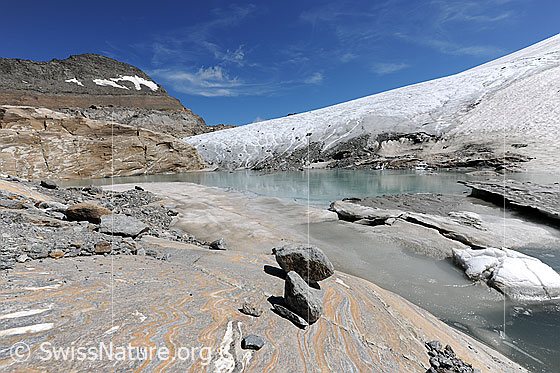 Foto: Glestcherschlif am Gletschersee.
