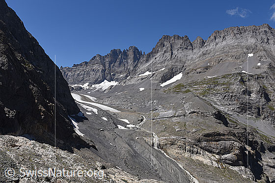 Foto: Im hinteren Lauterbrunnental. Blick Richtung Gspaltenhorn und Tschingelgletscher.