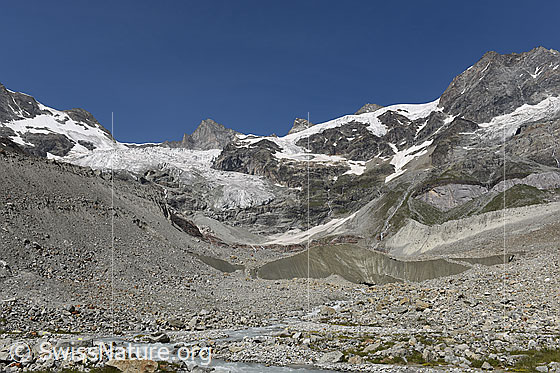Foto: Hohlichgletscher und Zinalrothorn.
