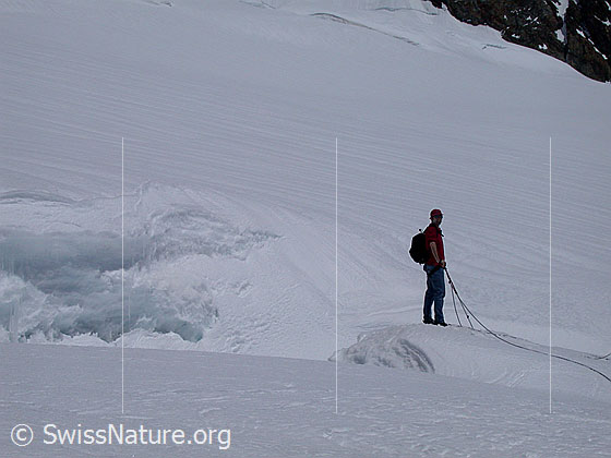 Foto: Alpinist auf Jungfraufirn.