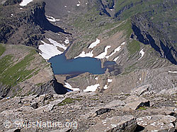 F005166: Tiefblick vom Gipfel des Schwarzhorn auf das Häxeseeli