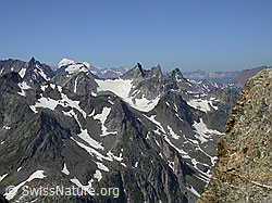F012678: Eggerscharte am Ofenhorn: Weisshorn, Hillehorn, Schinhorn
