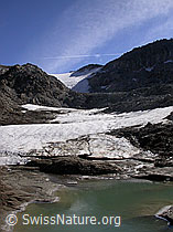 Foto: Gletschersee und kleines Gletschertor