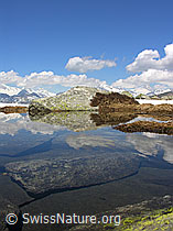 F023598: Klarer Bergsee mit Spiegelung und lockeren Wolken