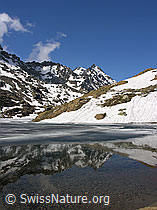 F024206: Spiegelung der Punta Gerla und des Schwarzhorns in Bergsee