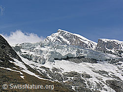 Foto: Allalingletscher und Allalinhorn