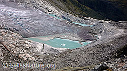 Photo: Ice blocked lake at the Rhone glacier