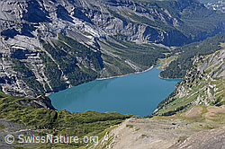 F132681: Tiefblick vom Bundstock auf den Oeschinensee
