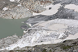 Foto: Gletscherabdeckungen am Rhonegletscher (Stand 7.2019)