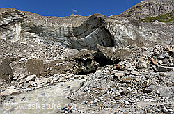 Foto: Nördliches Gletschertor am Unteraargletscher (Stand 7.2020)